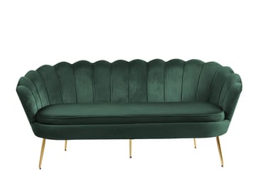 Kingsley 3-sits soffa - Grön sammet med mässings ben - Grön - Products - Möbler - Soffa - Sammetssoffa