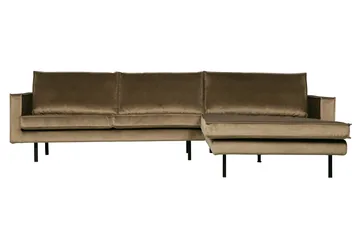 Lissbon Divansoffa Höger - Taupe - Products - Möbler - Soffa - Sammetssoffa