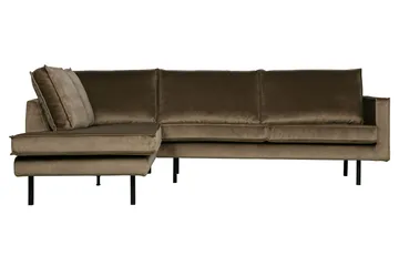 Lissbon Hörnsoffa - Taupe - Products - Möbler - Soffa - Sammetssoffa