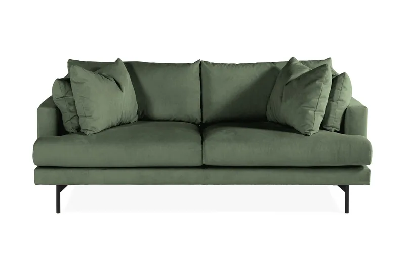 Menard 3-sits Djup Manchestersoffa - Grön - Products - Möbler - Soffa - 3 sits soffa