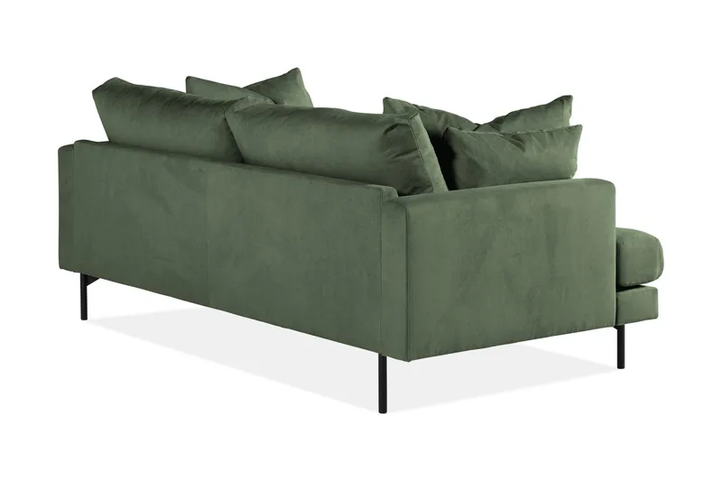 Menard 3-sits Djup Manchestersoffa - Grön - Products - Möbler - Soffa - 3 sits soffa