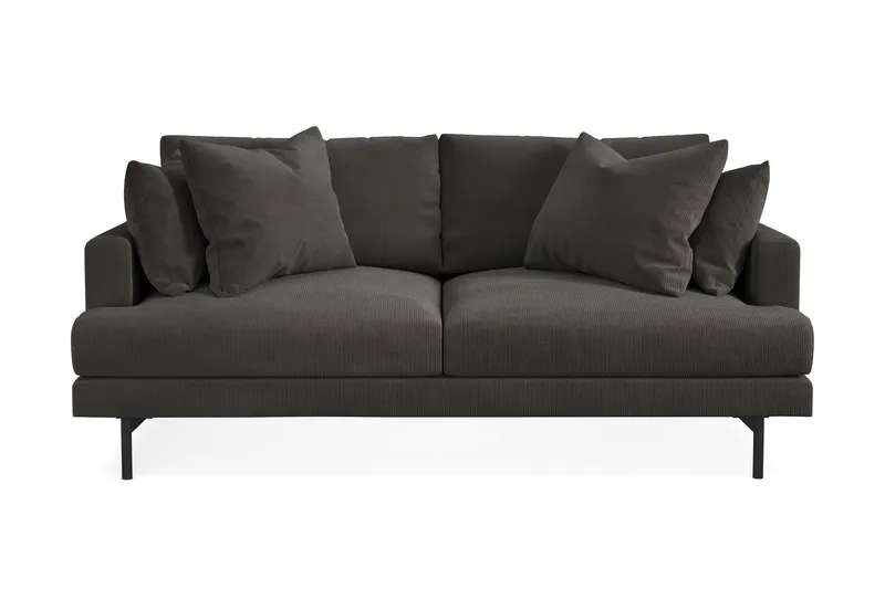 Menard 3-sits Djup Manchestersoffa - Mörkgrå - Products - Möbler - Soffa - 3 sits soffa
