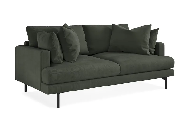 Menard 3-sits Djup Manchestersoffa - Mörkgrön - Products - Möbler - Soffa - 3 sits soffa