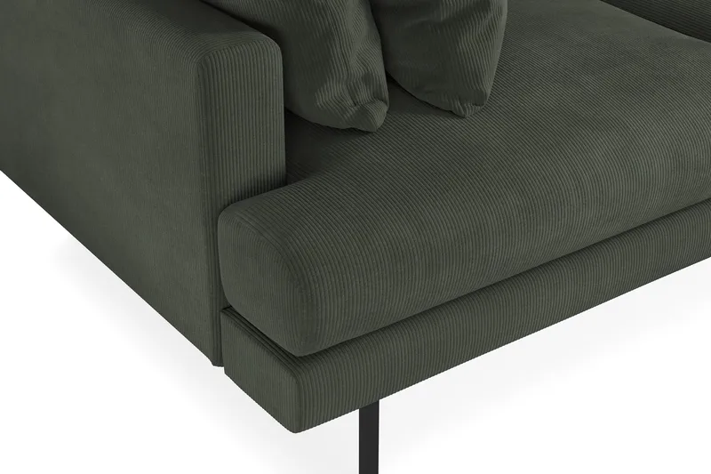 Menard 3-sits Djup Manchestersoffa - Mörkgrön - Products - Möbler - Soffa - 3 sits soffa