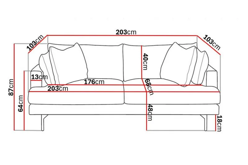 Menard 3-sits Djup Manchestersoffa - Mörkgrön - Products - Möbler - Soffa - 3 sits soffa