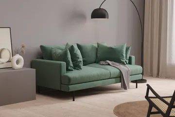 Menard 3-sits Djup Sammetssoffa - Mörkgrön - Products - Möbler - Soffa - 3 sits soffa