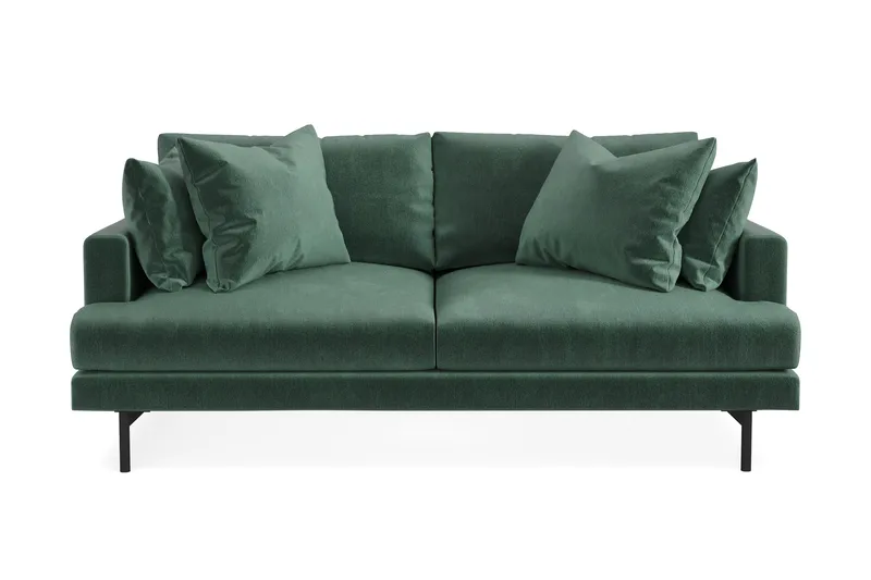 Menard 3-sits Djup Sammetssoffa - Mörkgrön - Products - Möbler - Soffa - 3 sits soffa