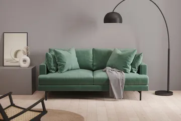 Menard 3-sits Djup Sammetssoffa - Mörkgrön - Products - Möbler - Soffa - 3 sits soffa