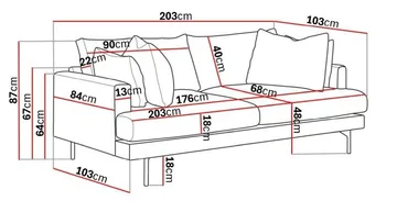 Menard 3-sits Djup Tygsoffa - Beige - Products - Möbler - Soffa - 3 sits soffa