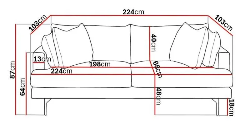 Menard 4-sits Djup Manchestersoffa - Brun - Products - Möbler - Soffa - 4 sits soffa