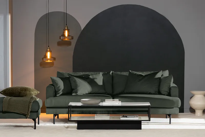 Menard 4-sits Djup Manchestersoffa - Grön - Products - Möbler - Soffa - 4 sits soffa