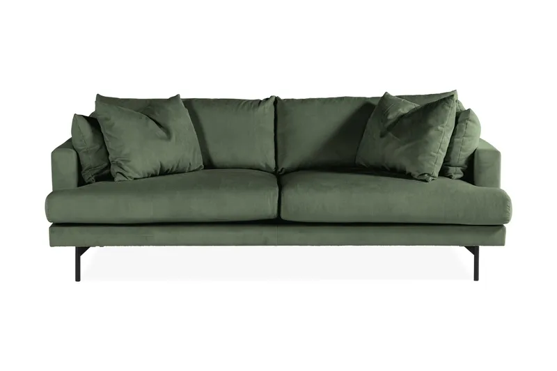 Menard 4-sits Djup Manchestersoffa - Grön - Products - Möbler - Soffa - 4 sits soffa