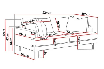 Menard 4-sits Djup Manchestersoffa - Grön - Products - Möbler - Soffa - 4 sits soffa