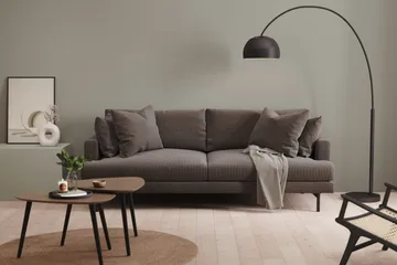 Menard 4-sits Djup Manchestersoffa - Mörkgrå - Products - Möbler - Soffa - 4 sits soffa