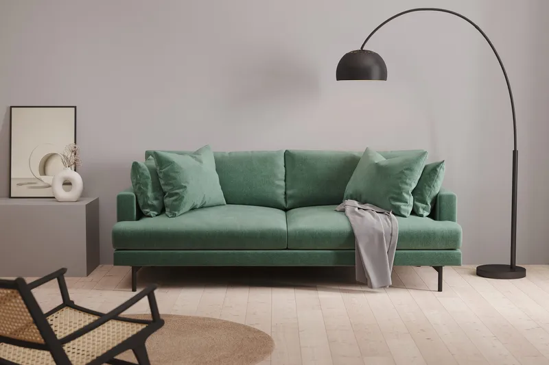 Menard 4-sits Djup Sammetssoffa - Mörkgrön - Products - Möbler - Soffa - Sammetssoffa