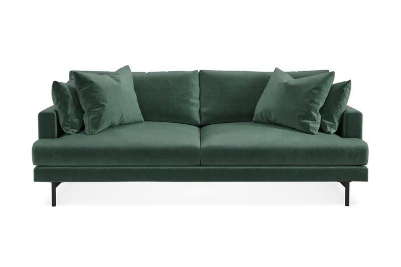 Menard 4-sits Djup Sammetssoffa - Mörkgrön - Products - Möbler - Soffa - Sammetssoffa
