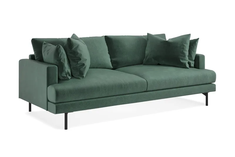 Menard 4-sits Djup Sammetssoffa - Mörkgrön - Products - Möbler - Soffa - Sammetssoffa