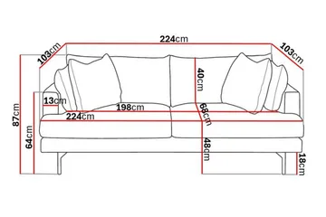 Menard 4-sits Djup Tygsoffa - Beige - Products - Möbler - Soffa - 4 sits soffa