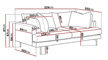 Menard 4-sits Djup Tygsoffa - Beige - Products - Möbler - Soffa - 4 sits soffa
