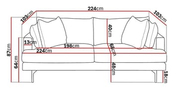 Menard 4-sits Djup Tygsoffa - Brun - Products - Möbler - Soffa - 4 sits soffa
