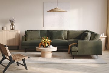 Menard 6-sits Högervänd L-formad Hörnsoffa i Manchester - Mörkgrön - Products - Möbler - Soffa - Hörnsoffa