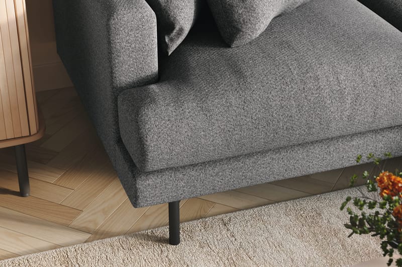 Menard 6-sits Högervänd L-formad Hörnsoffa i Tyg - Mörkgrå - Products - Möbler - Soffa - Hörnsoffa
