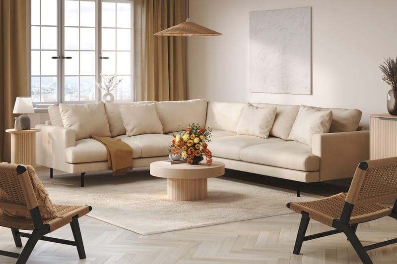 Menard 6-sits Vänstervänd L-formad Hörnsoffa i Manchester - Beige - Products - Möbler - Soffa - Hörnsoffa