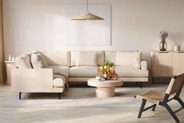 Menard 6-sits Vänstervänd L-formad Hörnsoffa i Manchester - Beige - Products - Möbler - Soffa - Hörnsoffa