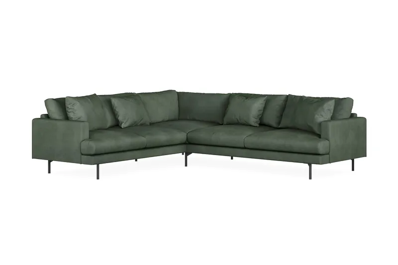 Menard 6-sits Vänstervänd L-formad Hörnsoffa i Manchester - Grön - Products - Möbler - Soffa - Hörnsoffa