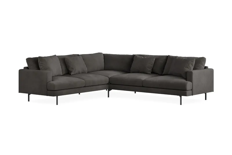 Menard 6-sits Vänstervänd L-formad Hörnsoffa i Manchester - Mörkgrå - Products - Möbler - Soffa - Hörnsoffa