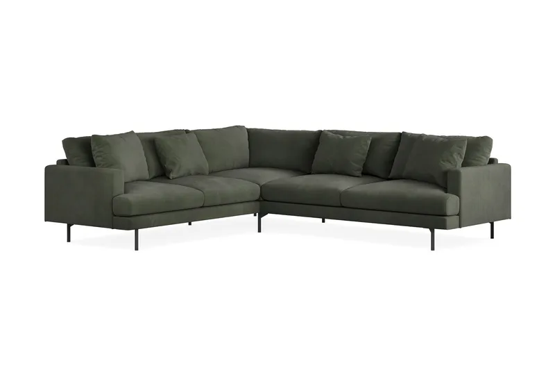 Menard 6-sits Vänstervänd L-formad Hörnsoffa i Manchester - Mörkgrön - Products - Möbler - Soffa - Hörnsoffa