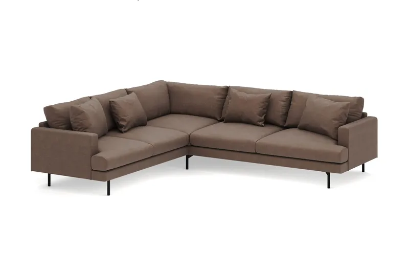 Menard 6-sits Vänstervänd L-formad Hörnsoffa i Tyg - Brun - Products - Möbler - Soffa - Hörnsoffa
