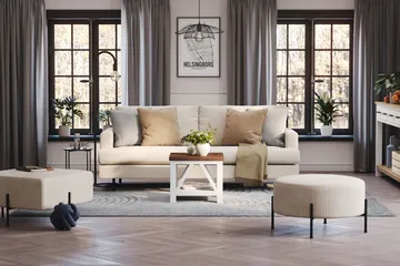 Menard Compact 3-sits Manchestersoffa - Beige - Products - Möbler - Soffa - 3 sits soffa