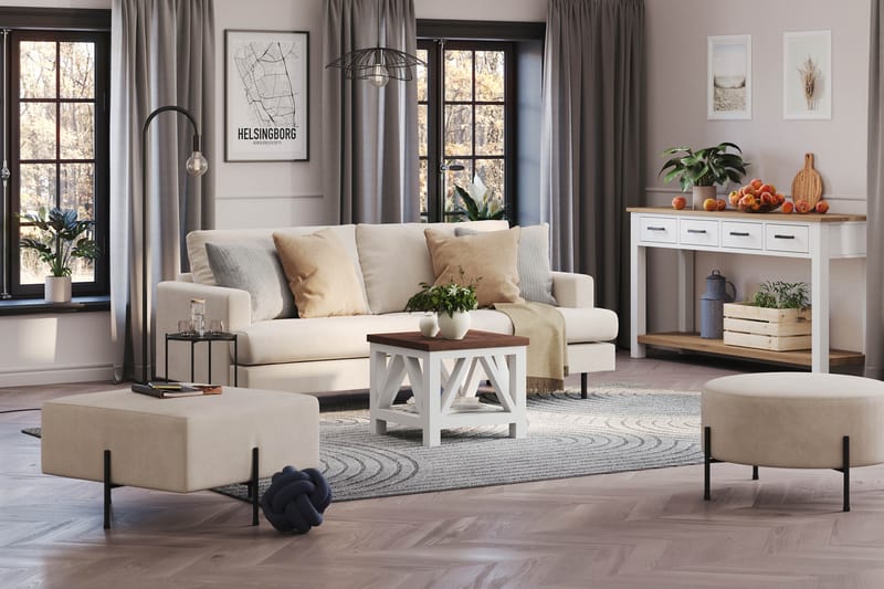 Menard Compact 3-sits Manchestersoffa - Beige - Products - Möbler - Soffa - 3 sits soffa