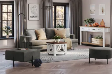 Menard Compact 3-sits Manchestersoffa - Grå - Products - Möbler - Soffa - 3 sits soffa