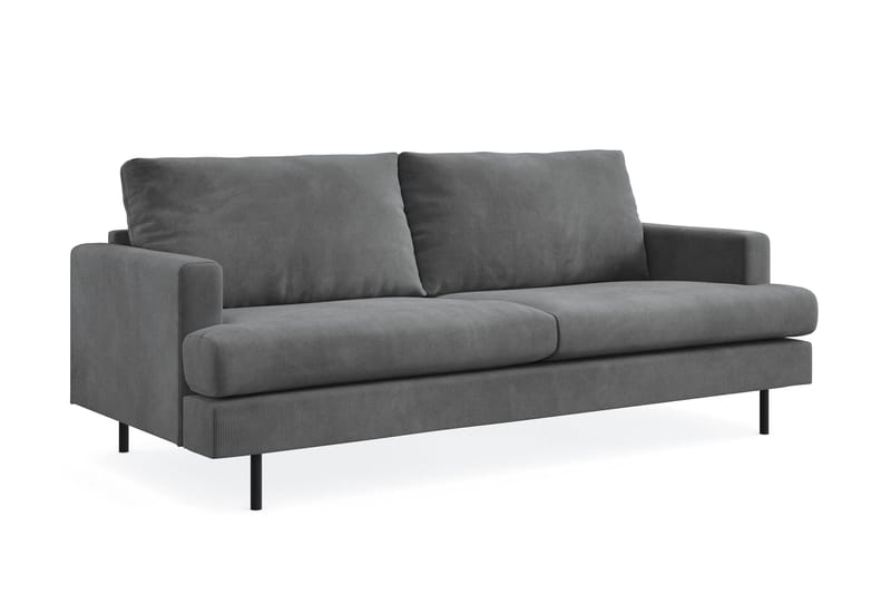 Menard Compact 3-sits Manchestersoffa - Grå - Products - Möbler - Soffa - 3 sits soffa