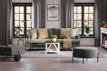 Menard Compact 3-sits Manchestersoffa - Grå - Products - Möbler - Soffa - 3 sits soffa
