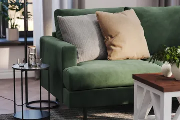 Menard Compact 3-sits Manchestersoffa - Grön - Products - Möbler - Soffa - 3 sits soffa