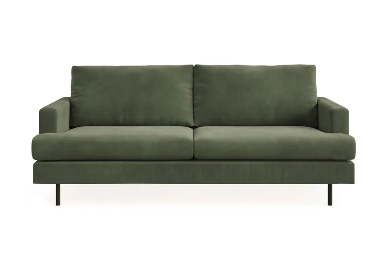 Menard Compact 3-sits Manchestersoffa - Grön - Products - Möbler - Soffa - 3 sits soffa