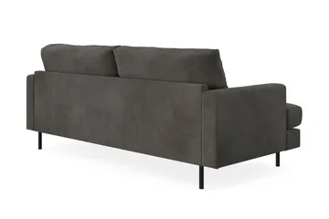 Menard Compact 3-sits Manchestersoffa - Mörkgrå - Products - Möbler - Soffa - 3 sits soffa
