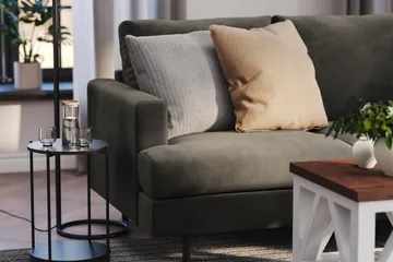 Menard Compact 3-sits Manchestersoffa - Mörkgrå - Products - Möbler - Soffa - 3 sits soffa