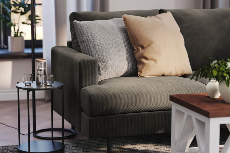 Menard Compact 3-sits Manchestersoffa - Mörkgrå - Products - Möbler - Soffa - 3 sits soffa