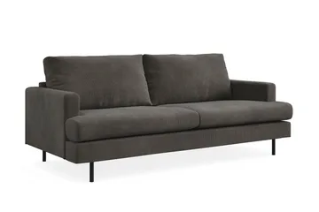 Menard Compact 3-sits Manchestersoffa - Mörkgrå - Products - Möbler - Soffa - 3 sits soffa