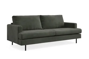 Menard Compact 3-sits Manchestersoffa - Mörkgrön - Products - Möbler - Soffa - 3 sits soffa