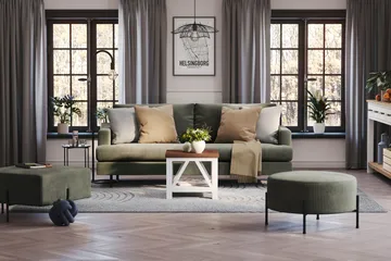 Menard Compact 3-sits Manchestersoffa - Mörkgrön - Products - Möbler - Soffa - 3 sits soffa