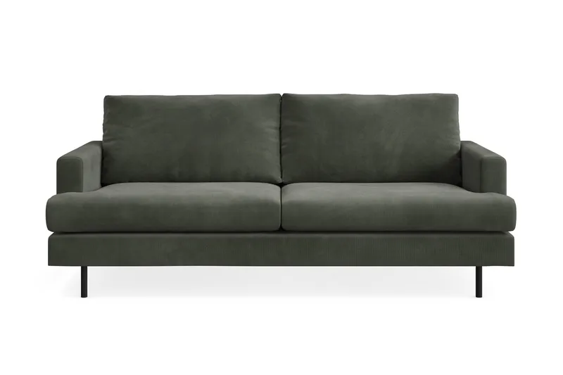 Menard Compact 3-sits Manchestersoffa - Mörkgrön - Products - Möbler - Soffa - 3 sits soffa