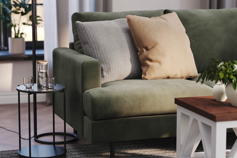 Menard Compact 3-sits Manchestersoffa - Mörkgrön - Products - Möbler - Soffa - 3 sits soffa