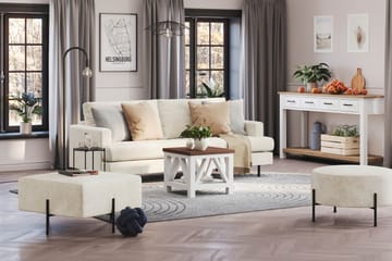Menard Compact 3-sits Sammetssoffa - Krämvit - Products - Möbler - Soffa - 3 sits soffa