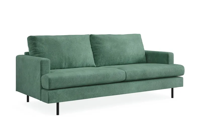 Menard Compact 3-sits Sammetssoffa - Mörkgrön - Products - Möbler - Soffa - 3 sits soffa