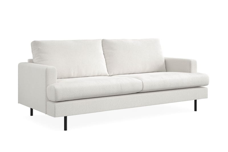 Menard Compact 3-sits Soffa i Bouclé - Vit - Products - Möbler - Soffa - 3 sits soffa